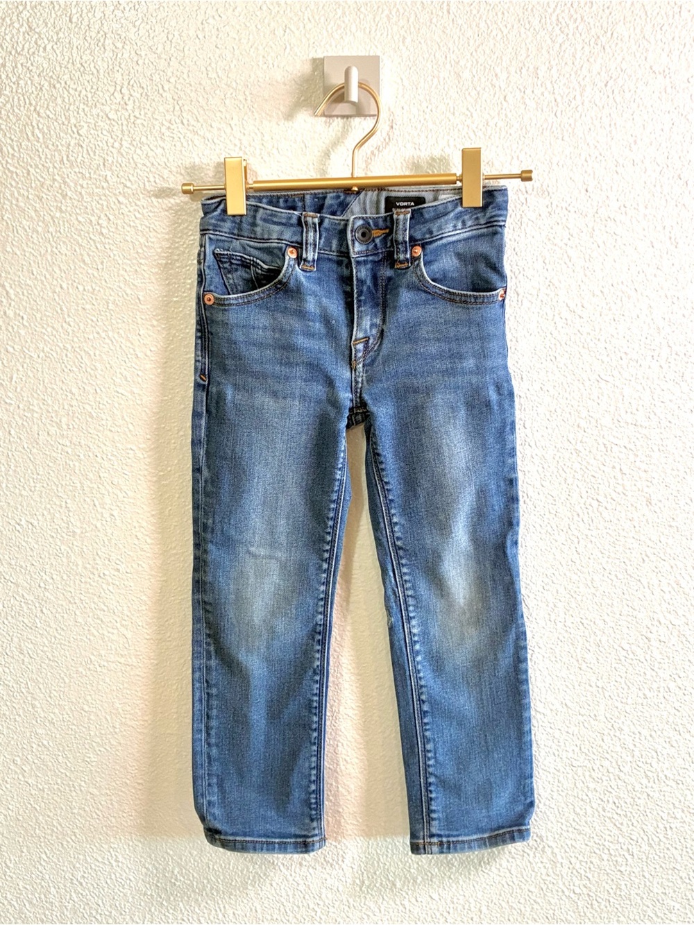 Volcom Vorta Boys Slim Straight Jeans Size 5 Adjustable Waist